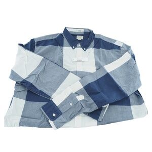 J.Crew Men's Tall Stretch Secret Wash Cotton Poplin Shirt in Exploded Gingham